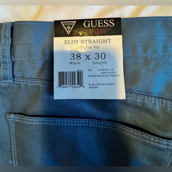 Guess Slim Straight Del Mar Fit Stormy Blue Pant - Picture 8 of 12